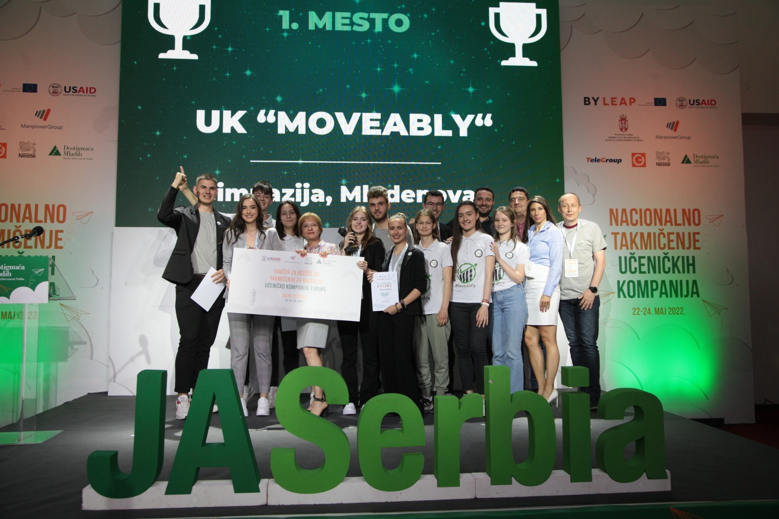 Moveably winning 1st place at JA Serbia national competition