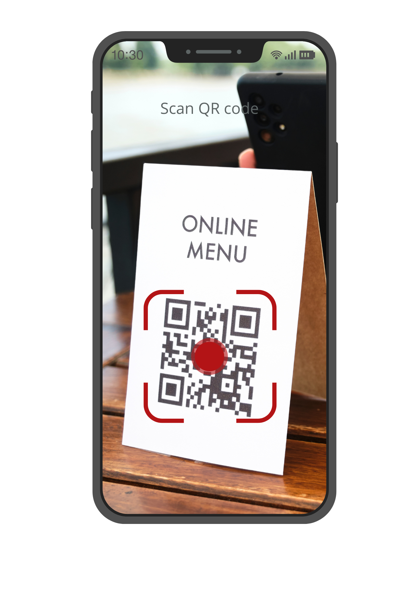 Scan QR code to open online menu